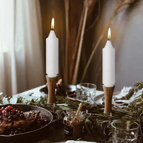 Miniatura 6 de Velas cónicas cortas de 5 pulgadas, velas sin aroma hechas a mano, juego de 4 con tiempo de combustión largo, velas retorcidas para boda, hogar