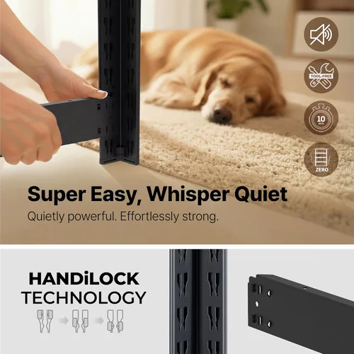 Miniatura 7 de HOMEDANT House - Estantería de metal resistente ajustable de 24.4 pulgadas de ancho y 5 niveles para garaje, estantes de almacenamiento de pie, Negro