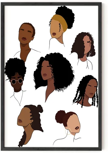 Miniatura 10 de HAUS AND HUES Pintura de mujeres afroamericanas para paredes, arte africano, arte de pared, arte de pared de mujeres negras, pinturas artísticas