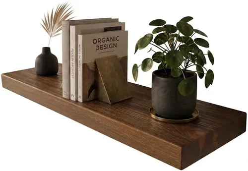 Miniatura 12 de joelsantiques Estantes flotantes de madera de 24 pulgadas para pared, 24 x 10 x 2 pulgadas, madera natural maciza de alta gama, soporte resistente