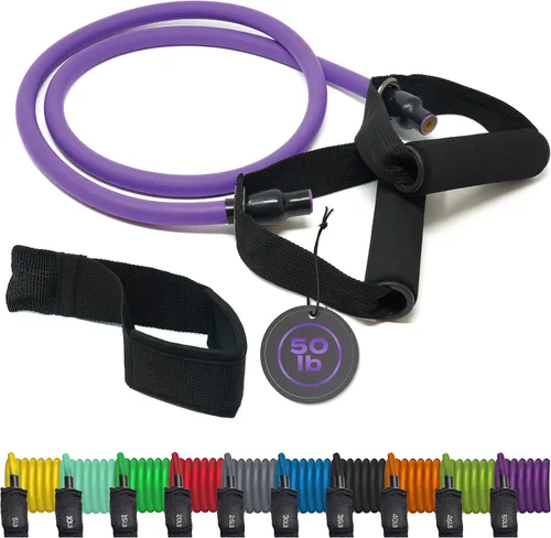 Miniatura 7 de Juego de bandas de resistencia para hombres, mujeres, ejercicio y entrenamiento. Bandas de fitness para trabajo de piernas y bíceps. Bandas