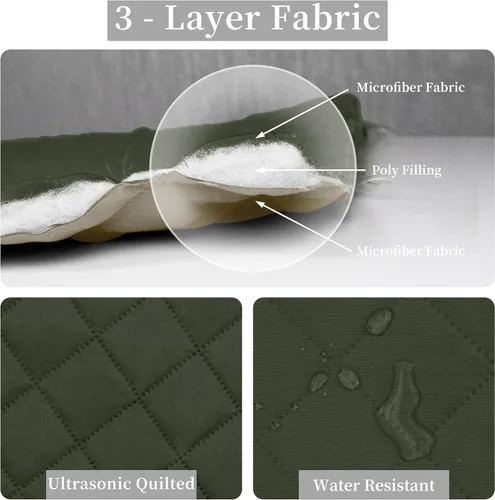 Miniatura 5 de Easy-Going - Juego de colcha reversible con 2 fundas de almohada, tamaño matrimonial/queen, colcha suave, resistente al agua y a las manchas