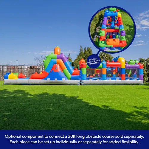 Miniatura 6 de HeroKiddo Tobogán acuático inflable de 12 pies con piscina, 22 pies de largo, vinilo de PVC 100% de grado comercial, diversión reforzada en húmedo
