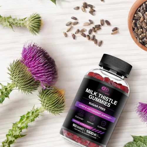 Miniatura 6 de Effective Nutra Gomitas de cardo mariano Extracto de cardo mariano sin azúcar, 1000 mg para desintoxicación hepática y apoyo antioxidante, vegano