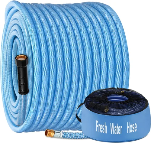 Miniatura 10 de Kohree: Manguera de agua para caravana de 15 pies mejorada, manguera de agua potable premium de 5/8" para autocaravana, sin fugas, sin arrugas