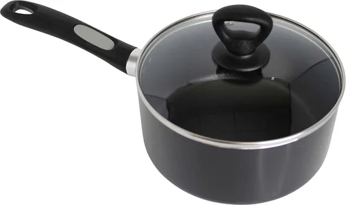 Miniatura 4 de Mirro A7972484 Get A Grip - Cacerola antiadherente de aluminio de 3 cuartos con tapa de vidrio, utensilios de cocina, color negro
