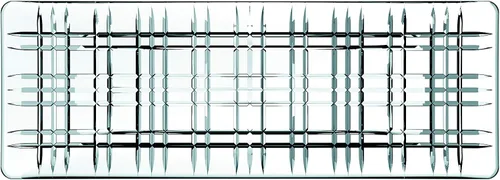 Nachtmann - Plato rectangular cuadrado de 16.5 pulgadas, plato de vidrio con diseño geométrico lineal para una estética elegante, cristalería