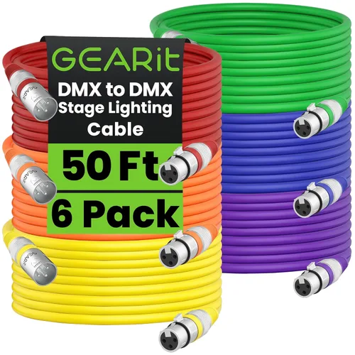 Miniatura 19 de GEARit XLR Cables de 1 pie 6 unidades de varios colores, cable de micrófono XLR macho a hembra, cable de micrófono blindado equilibrado