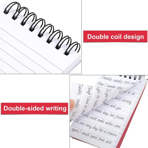 Miniatura 3 de Utron 8 cuadernos en espiral, cuaderno de bolsillo de doble bucle de 3 x 5, mini cuadernos estilo oficina, bloc de notas pequeño de bolsillo