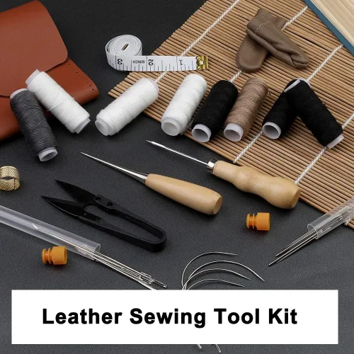 Miniatura 6 de MORFEN Kit de costura para adultos, 38 piezas, kit de costura resistente, kit de aguja e hilo con agujas de coser a mano, 8 hilos de tapicería, kit