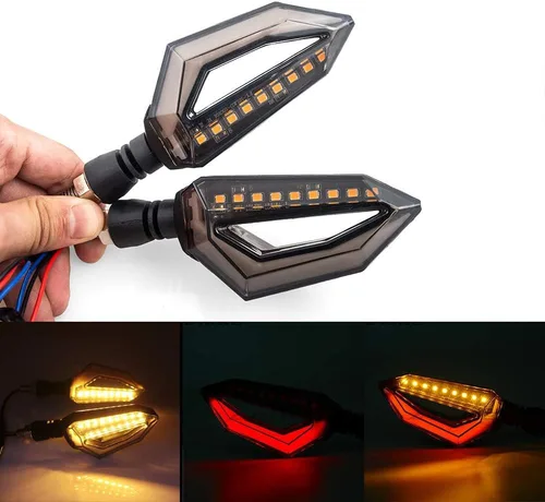 Miniatura 7 de Luces LED intermitentes universales para motocicleta de 10mm. Luces delanteras y traseras para intermitentes de 12 LED