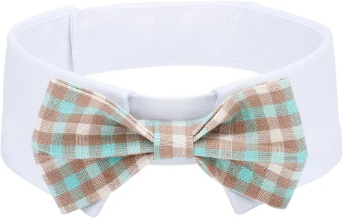 Miniatura 42 de Collar de esmoquin con moño para perro Segarty - Corbatín negro con corbata de cuello ajustable y hecha a mano en blanco para gatos y perros machos