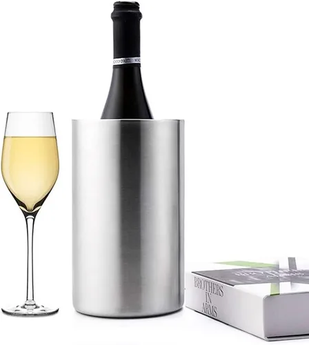 Miniatura 4 de Jolitac Cubo enfriador de vino, cubo enfriador de vino de doble pared de acero inoxidable, mantiene el frío durante horas, enfriador de botellas