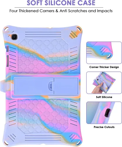 Miniatura 6 de DETUOSI Funda para Samsung Galaxy Tab S6 Lite de 10.4" 2024/2022/2020 con correa para el hombro, lápiz capacitivo, funda de silicona suave