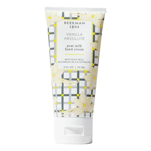 Beekman 1802 Crema de Manos de Leche de Cabra Pura, Vainilla Absoluta - Perfumada - 2 oz - Loción Hidratante para Piel Seca - Hidratación
