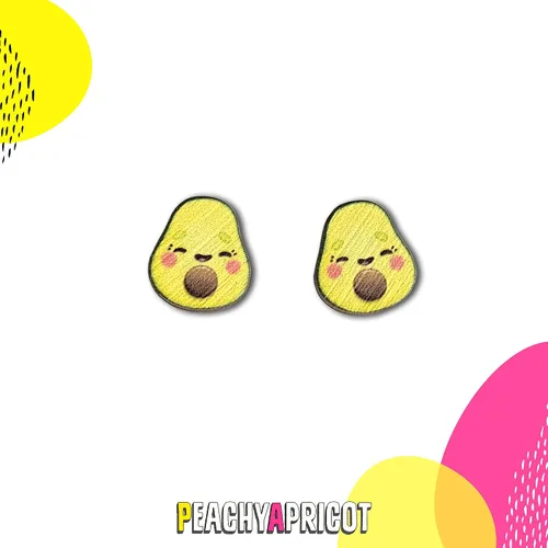 Miniatura 5 de PeachyApricot Cute Kawaii Avocado Stud Earrings Jewelry