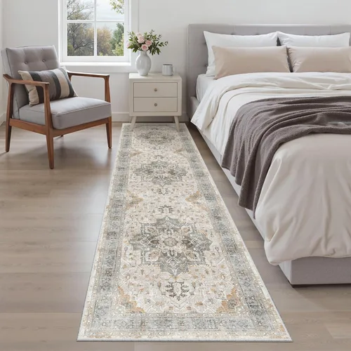 Miniatura 805 de Madane Tapete lavable de 2 x 10 pies para pasillo, cocina, recibidor, clásico, suave, antideslizante para interiores, casa de campo, baño, sala