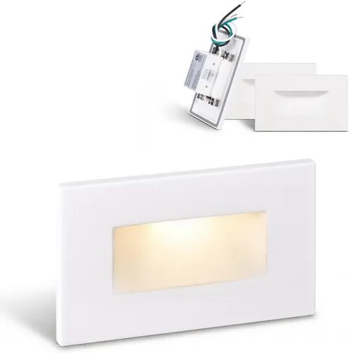 Miniatura 12 de LEONLITE Paquete de 12 luces LED 5CCT de 120 V, 3.5 W, 5 % 100 %, regulables, para interiores y exteriores, ubicación húmeda, CRI90, ETL, aluminio