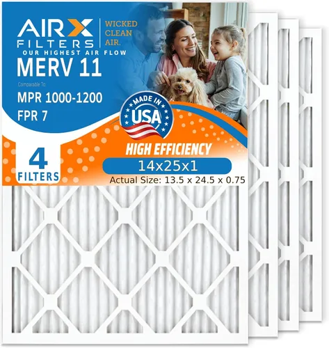 Miniatura 11 de AIRX FILTERS WICKED CLEAN AIR. Filtro de aire 10x20x1 MERV 11 electrostático plisado filtro de aire acondicionado paquete de 4 filtros de horno HVAC