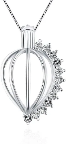 Colgantes de plata de ley 925 con forma de corazón de circonita cúbica grande Edison para manualidades, collares, pulseras y bisutería