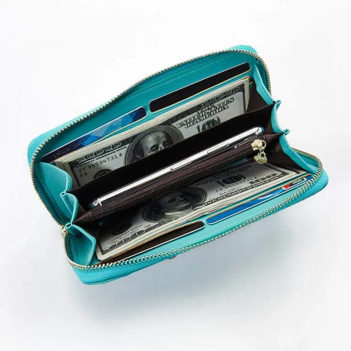 Miniatura 5 de carteras para mujeres, doblada, para muñeca, damas bolso largo con correa.