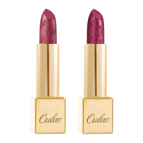 Miniatura 27 de Oulac Lápiz labial rojo, regalos de Navidad para mujeres, fórmula hidratante ligera con brillo 3D metálico, color de labios de alto impacto, Bomba