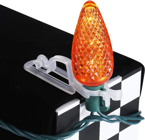 Miniatura 3 de 40 clips de canalón de luz de Navidad, clip de plástico C7 C9 para decoraciones de fiesta de Navidad (transparente)