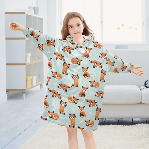 Miniatura 4 de Mantas portátiles para niños, sudadera con capucha tipo manta de gran tamaño, suave y cálida, regalos para niños, niñas y adolescentes de 3 a 14