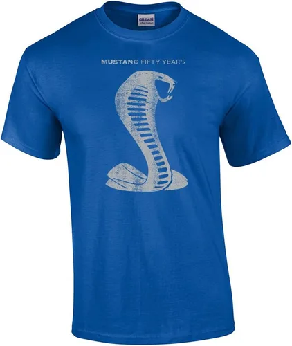 Ford Camiseta Manga Corta Mustang 50 Años Cobra Azul real