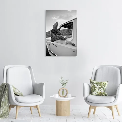 Miniatura 7 de FBKDVC Lienzo de vaquero occidental vintage, arte de pared con botas de vaquera, pósteres en blanco y negro, impresiones estéticas feministas