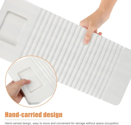 Miniatura 3 de YARNOW Tabla de lavado de silicona tabla de lavar tabla de lavar lavadero limpio Lavandería Limón Washboard para lavandería Blanco