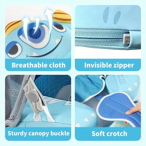 Miniatura 6 de Mambobaby Flotador para añadir cola sin volteo, flotador de natación para bebé, flotador de espuma de perlas, flotadores de agua sólida, entrenador