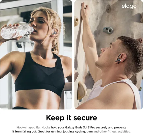 Miniatura 4 de elago Ganchos para las orejas diseñados para accesorios de auriculares Samsung Galaxy Buds 3 y Galaxy Buds 3 Pro, antideslizantes, diseño