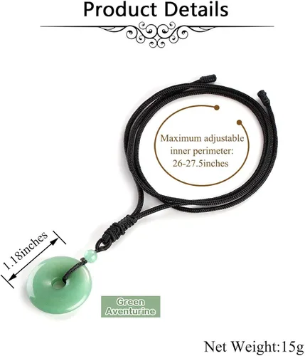 Miniatura 6 de Jovivi - Collar con cuerda ajustable de 1.181pulgadas (30 mm) con piedras naturales curativas y semipreciosas de los colores de los chakras