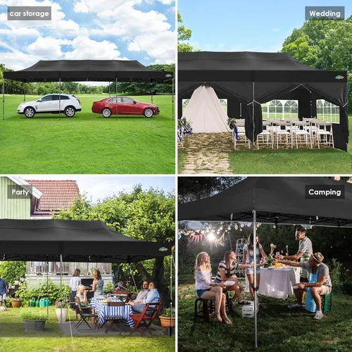Miniatura 33 de COBIZI Tienda de campaña desplegable de 6.6 x 6.6 pies, toldo resistente, fácil de instalar, impermeable, para exteriores, fiestas, playa, jardín