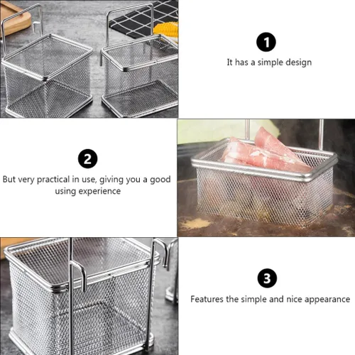 Miniatura 9 de Cabilock Diseño simple del colador de la malla de la cesta colgante del pote caliente de la organización para el restaurante casero