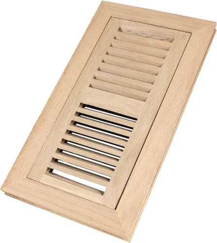 Registro de piso de madera de roble blanco, montaje empotrado con marco, 4 x 10 pulgadas, sin terminar Blanco (White Oak)
