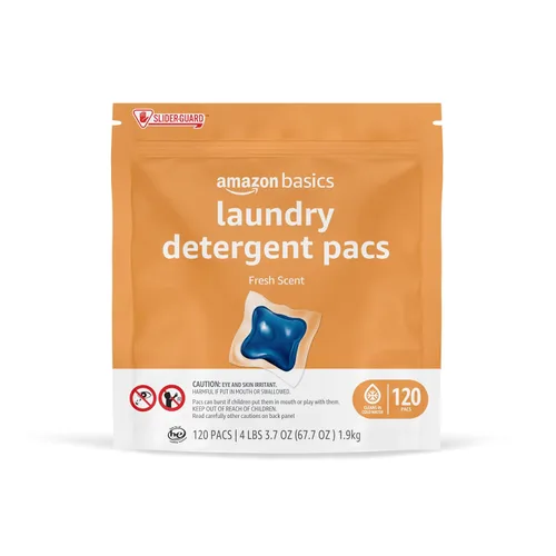 Miniatura 8 de Amazon Basics Cápsulas de detergente para ropa, hipoalergénico, sin fragancia ni colorantes, 120 unidades (nuevo empaque)