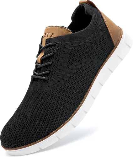 LEZTA Zapatos deportivos de vestir casuales para hombre, ligeros, Oxford, con soporte para el arco, zapatos para caminar