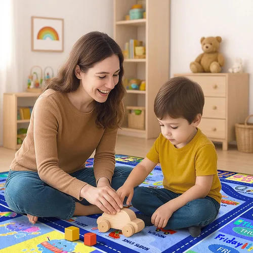 Miniatura 2 de Alfombra para niños para sala de juegos, alfombra educativa para aula de niños, alfombras lavables para guardería, suave alfombra antideslizante