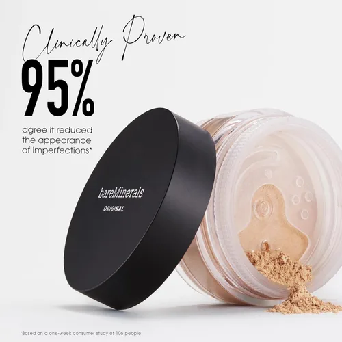 Miniatura 4 de bareMinerals Base de maquillaje original en polvo suelto SPF 15, maquillaje facial en polvo mineral limpio, cobertura transparente a completa, sin