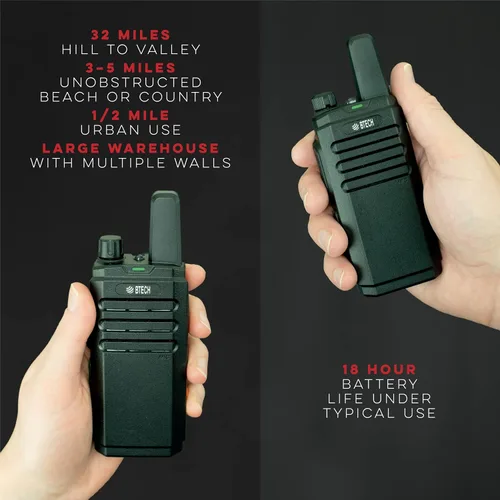 Miniatura 6 de BTECH FRS-B1 Paquete de 2 FRS Business, Walkie Talkies para adultos, NOAA, radio bidireccional de alto rendimiento. Kit completo con kit