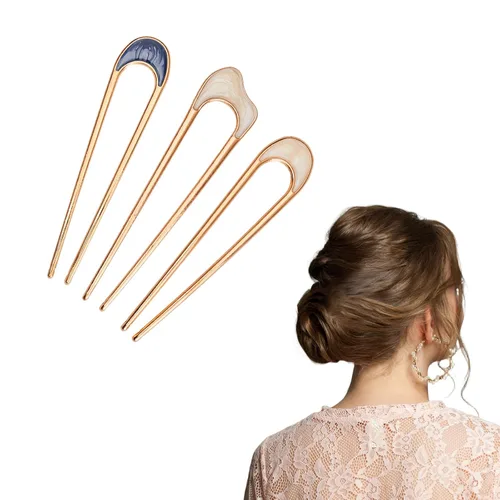 Miniatura 8 de 3 horquillas francesas de metal para cabello grueso, horquilla francesa para mujeres y niñas, tenedor de pelo en forma de U para cabello grueso