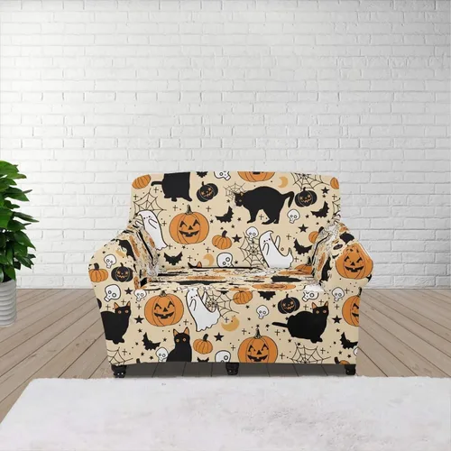 Miniatura 47 de Horeset Fundas elásticas para sofá con diseño de flores otoñales, lavables para sofá de 2 cojines, funda protectora para mascotas y perros