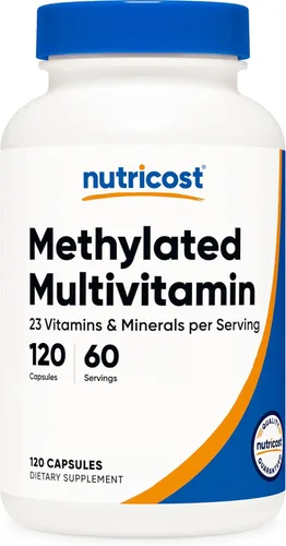 Nutricost Multivitamínico metilado 120 cápsulas, 60 porciones - 23 vitaminas y minerales por porción