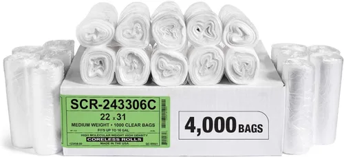 Miniatura 28 de Aluf Plastics - Bolsas de basura de 7-10 galones (paquete comercial de 1000 unidades) - Serie de reducción de fuente, valor de alta densidad