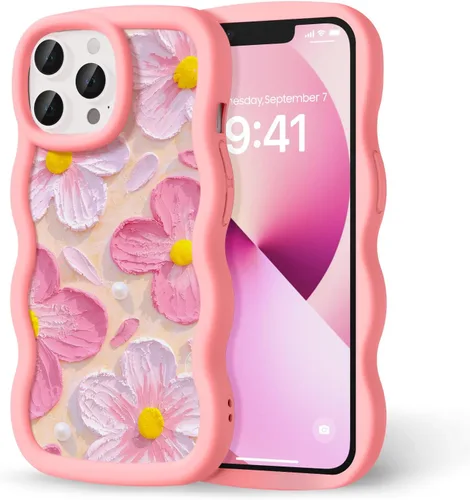 Miniatura 170 de Compatible con iPhone SE/8/7 Funda para Mujeres y Niñas, Marco Ondulado Rizado con Patrón Lindo, Estética Delgada Suave Silicona TPU Parachoques