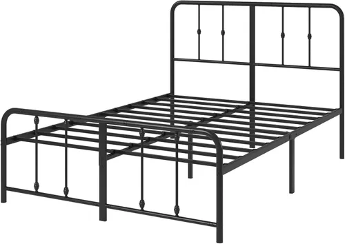 Miniatura 11 de Zinus Leonardo - Marco de cama de plataforma de metal, cabecero y estribo estilo victoriano, base de cama resistente, amplio espacio debajo