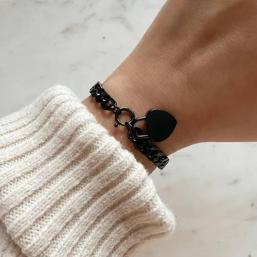 Miniatura 4 de MVMT Pulsera de cadena de corazón grueso para mujer