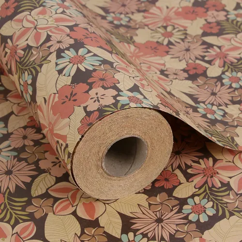 Miniatura 13 de Aimyoo - Rollo de papel de regalo floral kraft - Rollo jumbo - 30 pulgadas x 33 pies - Papel de regalo vintage con flores para todas las ocasiones